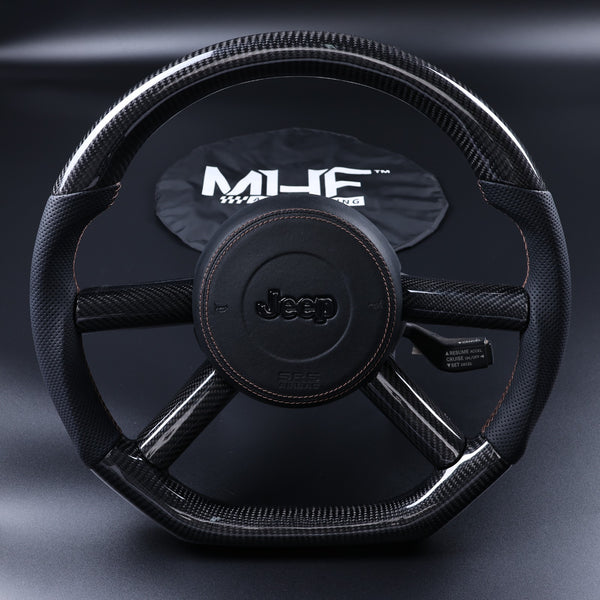 2007-2010 JK Wrangler Bronze Accent Gloss Carbon Steering Wheel