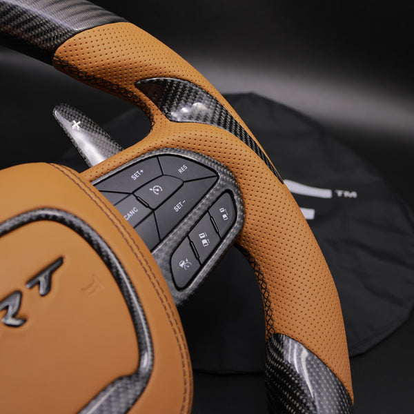 2014-2021 Brown leather black  Accent SRT Steering Wheel