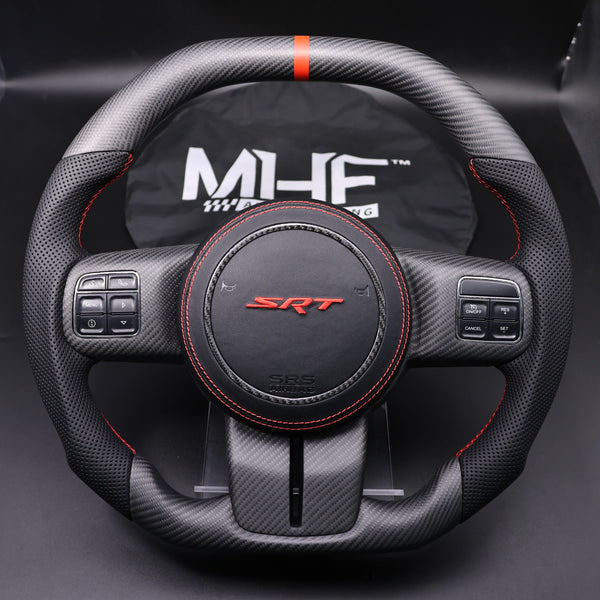 2011-2017 JK Wrangler Red Accent Matte Carbon Steering Wheel