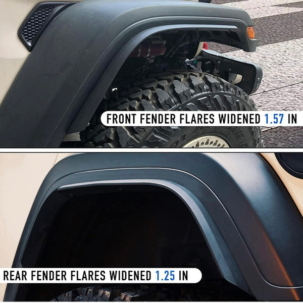 18-24 JEEP WRANGLER MHF WHEEL OPENING SPAT FLARE EXTENSIONS (4)PC