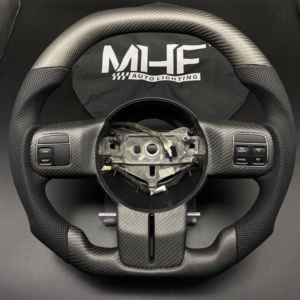 2011-2017 JK Wrangler Matte Carbon Black Accent Steering Wheel