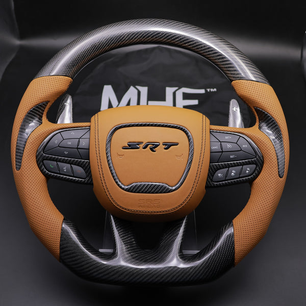 2014-2021 Brown leather black  Accent SRT Steering Wheel