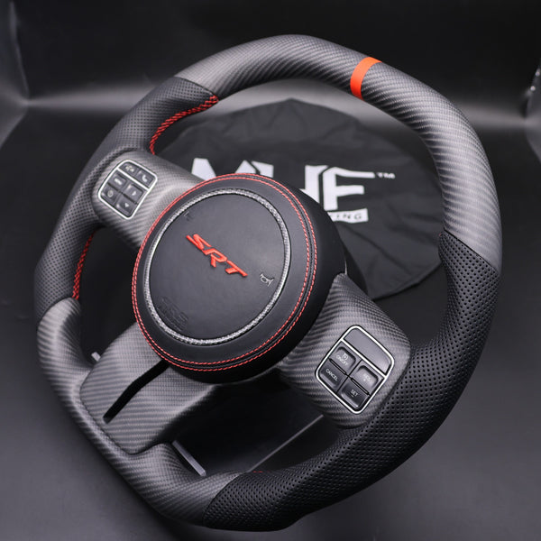 2011-2017 JK Wrangler Red Accent Matte Carbon Steering Wheel