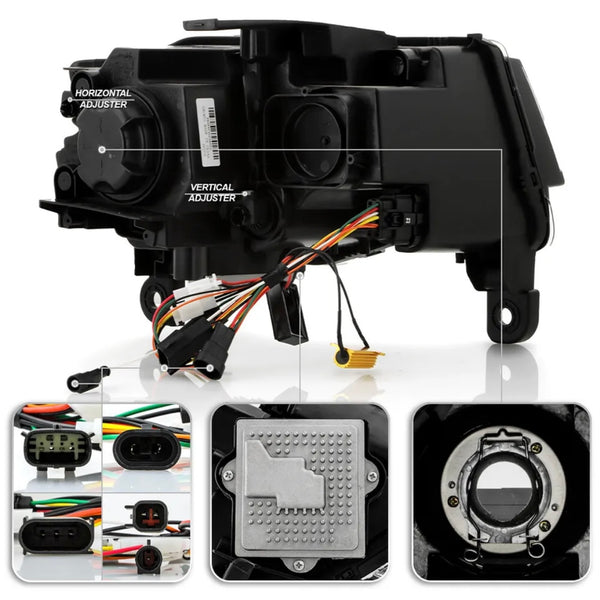 2017-2021 Jeep Grand Cherokee Halogen Upgrade LED Tube Projector Headlights