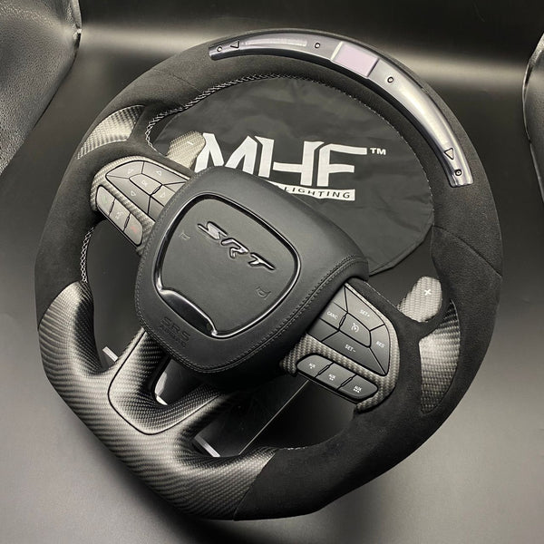 2014-2021 Carbon Jeep / Dodge SRT Matte Carbon Alcantara Accent Steering Wheel