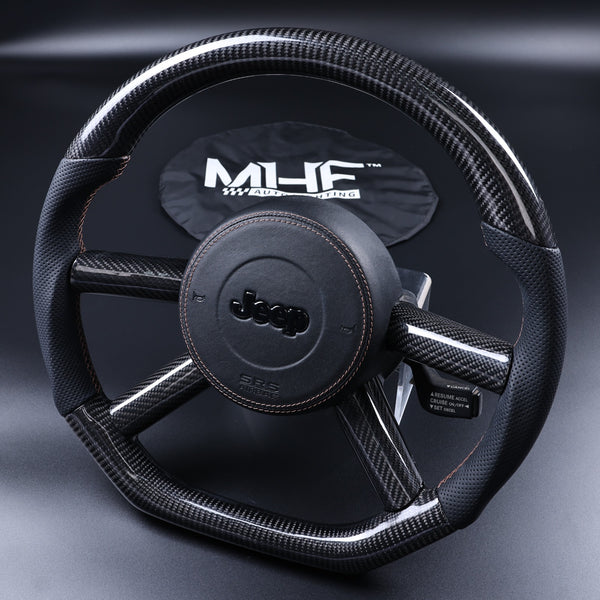 2007-2010 JK Wrangler Bronze Accent Gloss Carbon Steering Wheel
