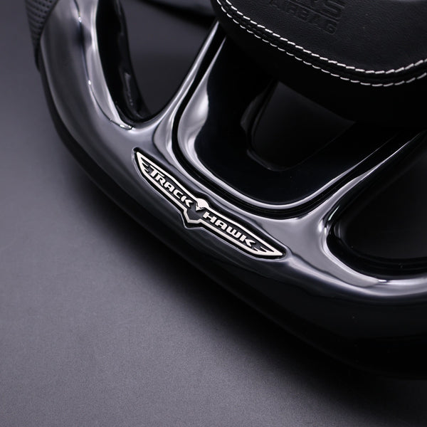 2014-2021 Jeep TrackHawk Black White Accent Stitching Steering Wheel