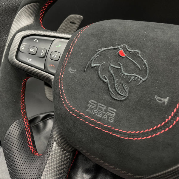 2021+ Dodge RAM Carbon Alcantara Red Accent “TRX” Steering Wheel
