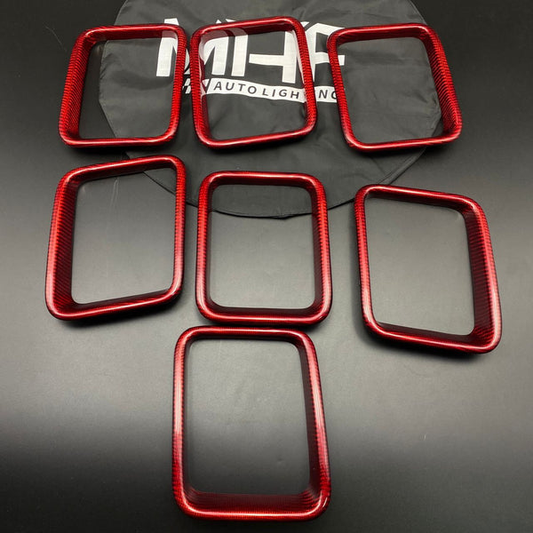 Front Carbon Grill Rings for Grand Cherokee Trackhawk / SRT 2014-2021