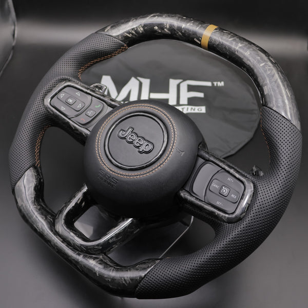2018+ JT / JL “Bronze Accent Forged Carbon” Jeep Wrangler Steering Wheel