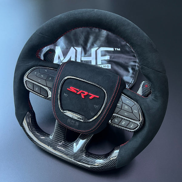 2014+ Jeep Dodge SRT Red Accent Steering Carbon Wheel