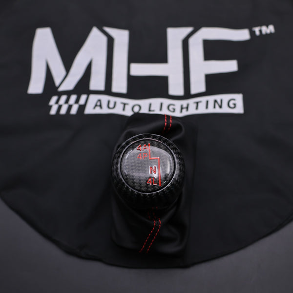 2018-2024 Jeep Wrangler 392 Gloss Black Carbon Red Accent Stitching Custom Shifter