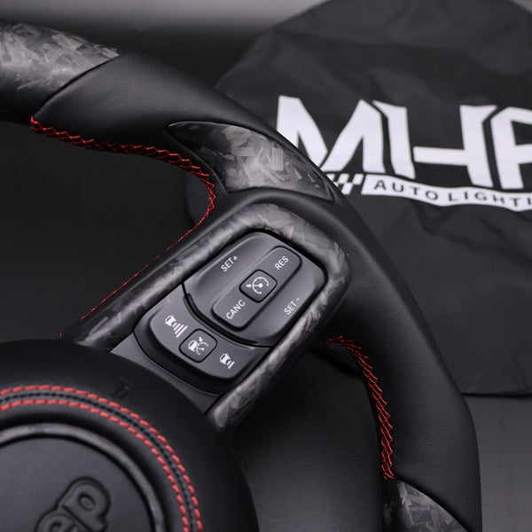 2018+ JT / JL “Red Accent Forged Carbon” Jeep Wrangler Steering Wheel