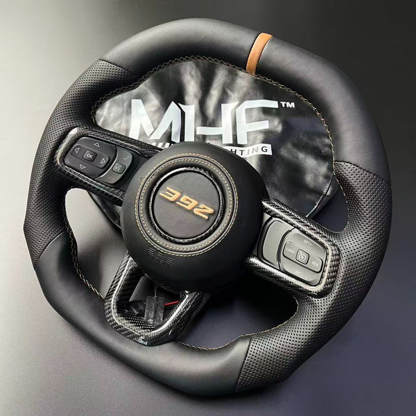 2018+ 392 Bronze Accent Gloss Carbon Jeep Wrangler Steering Wheel