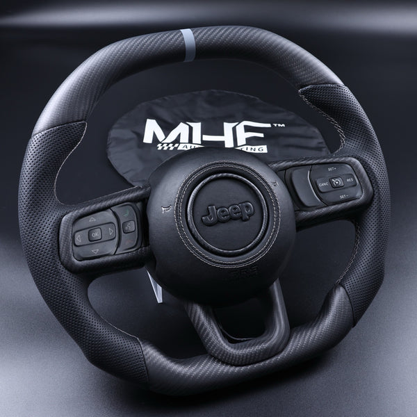 2018+ JT / JL “LT DIESEL” Accent Matte Carbon Jeep Wrangler Steering Wheel