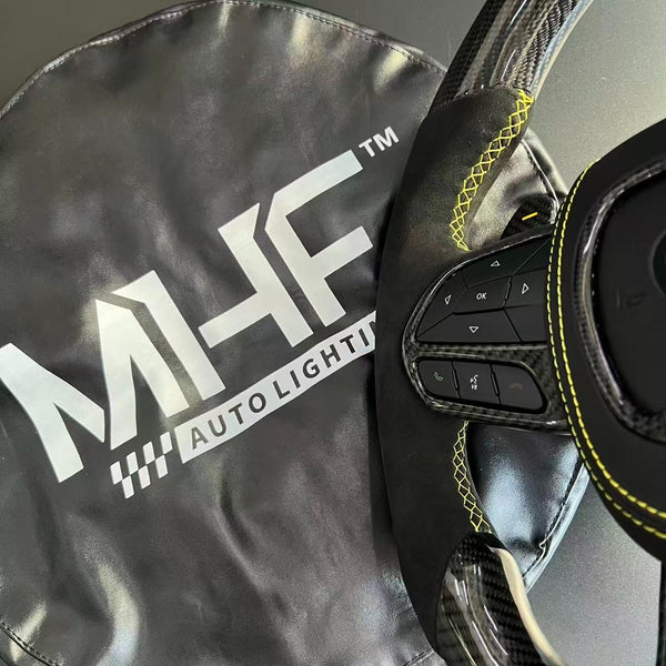 2018-2021 Carbon “Track Series” Yellow Accent TrackHawk Steering Wheel
