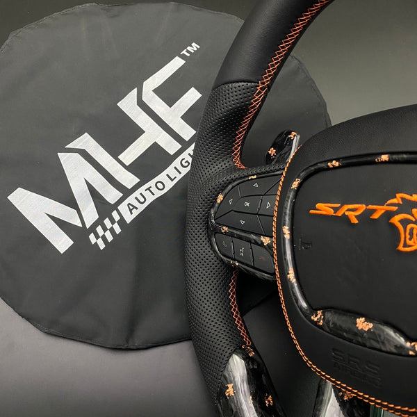 2014-2021 Forged Orangle Flake Carbon SRT Dodge Steering Wheel
