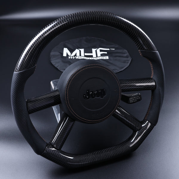 2007-2010 JK Wrangler Bronze Accent Gloss Carbon Steering Wheel