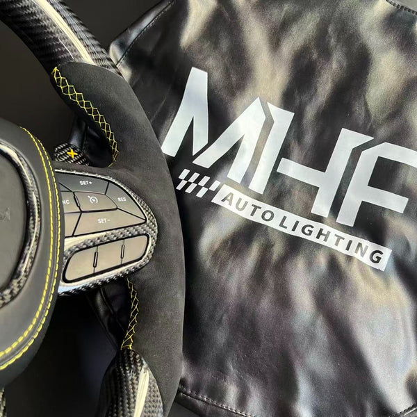 2018-2021 Carbon “Track Series” Yellow Accent TrackHawk Steering Wheel