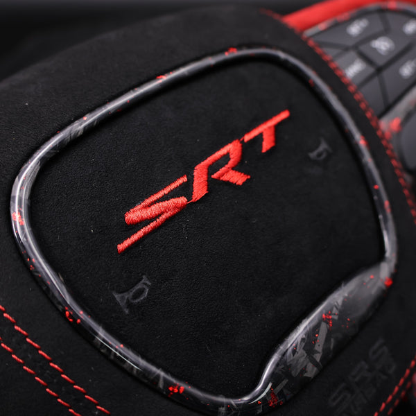 2014-2021 Forged Carbon Red Flake Alcantara SRT Steering Wheel