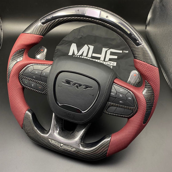 2018-2020 Carbon “Track Series” Dark Rose Accent TrackHawk Steering Wheel