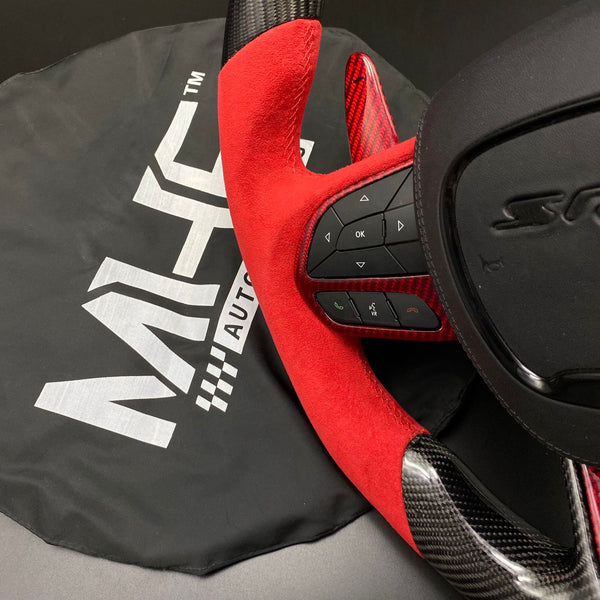 2014-2021 Red Alcantara Jeep Dodge Carbon SRT Steering Wheel