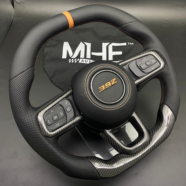 2018+ Jeep 392 Bronze Accent Wrangler Steering Wheel Gloss Carbon