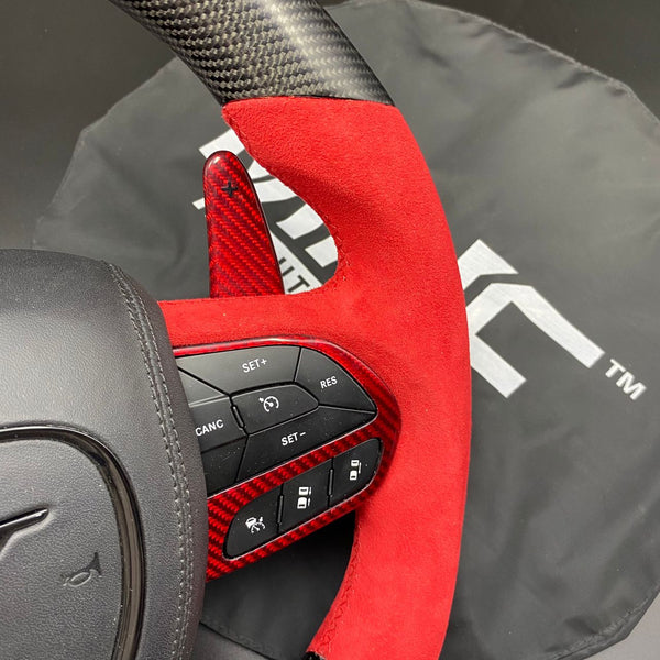 2014-2021 Red Alcantara Jeep Dodge Carbon SRT Steering Wheel