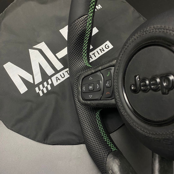 2018-2024 JT / JL “Remington Green” Matte Forged Carbon Jeep Wrangler Steering Wheel