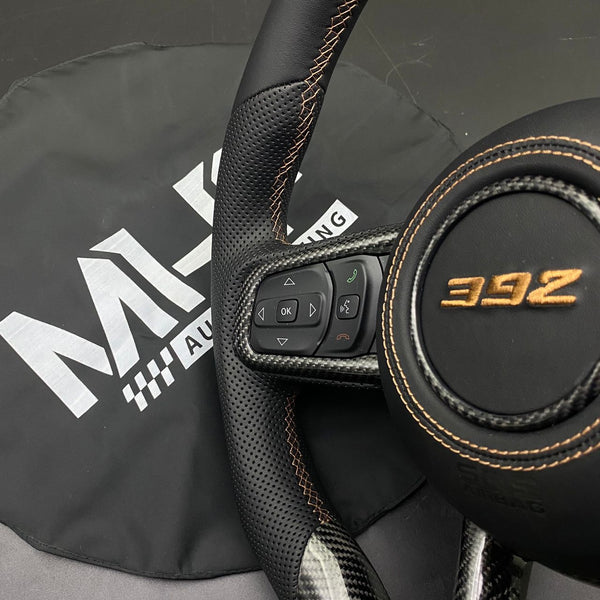 2018+ Jeep 392 Bronze Accent Wrangler Steering Wheel Gloss Carbon