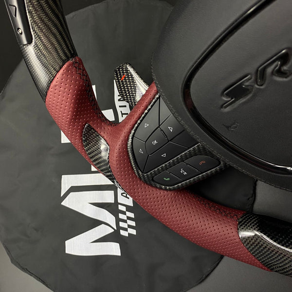 2018-2020 Carbon “Track Series” Dark Rose Accent TrackHawk Steering Wheel