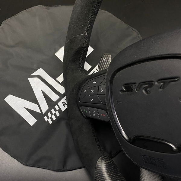 2014-2021 Matte Carbon Black Alcantara “SRT Demon Style”  Steering Wheel