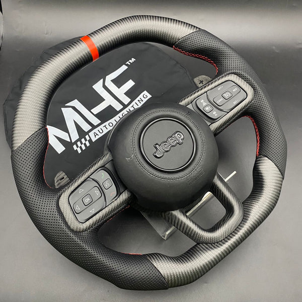 2018-2024 Matte Carbon / Red” Jeep 392 Wrangler Steering Wheel