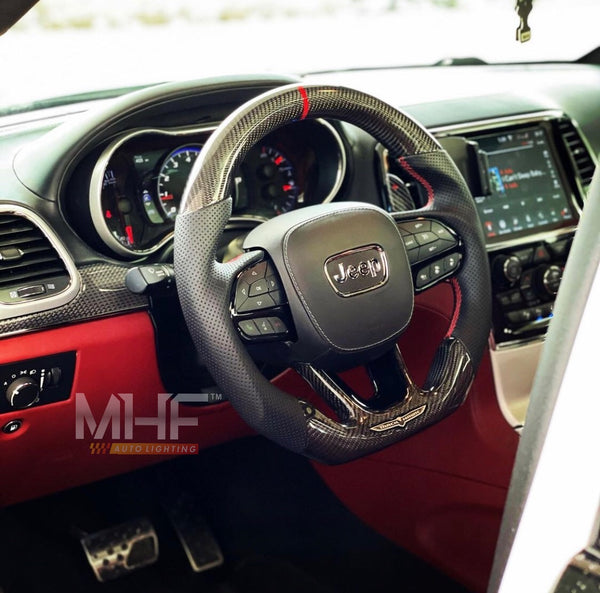 2018-2021 Carbon “Black Gloss” Accent TrackHawk Steering Wheel