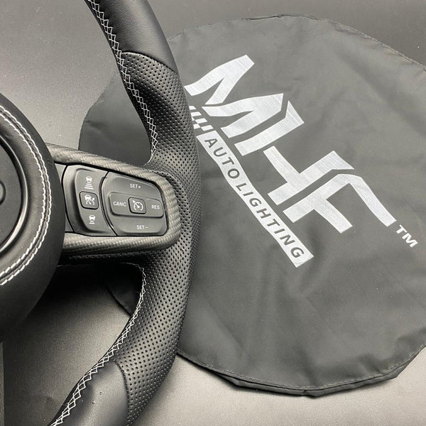 2018-2022 JT / JL “Perforated Leather /  White” Jeep Wrangler Steering Wheel