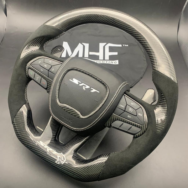 2015 -2021 Carbon “Hellcat Alcantara” Red Steering Wheel