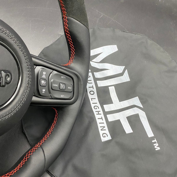 2018+ JT / JL “Smooth Leather Alcantara /  Red” Jeep Wrangler Steering Wheel