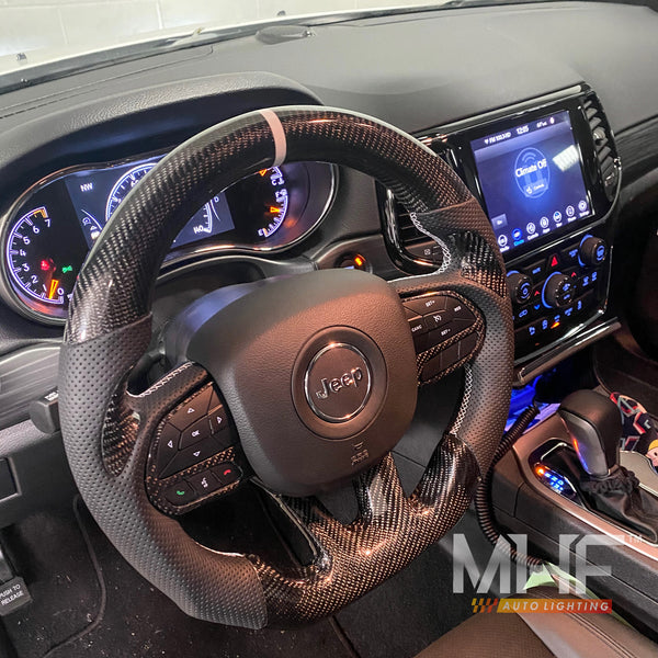 2014-2021 Jeep Grand Cherokee Models Carbon White Theme WK2 Limited X Steering Wheel