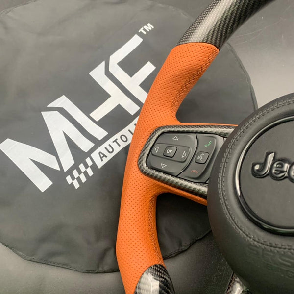 2018+JT / JL “Black Carbon Brown Accent” Jeep Wrangler Steering Wheel