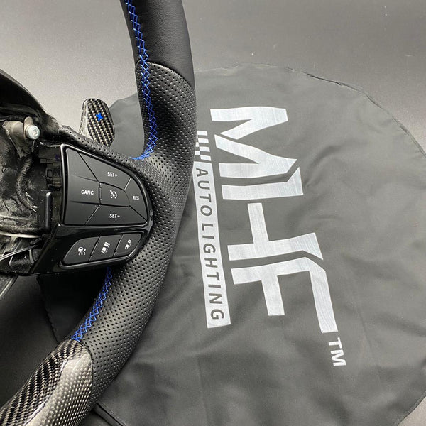 2018-2021 Carbon “Black Gloss” Blue Accent TrackHawk Steering Wheel