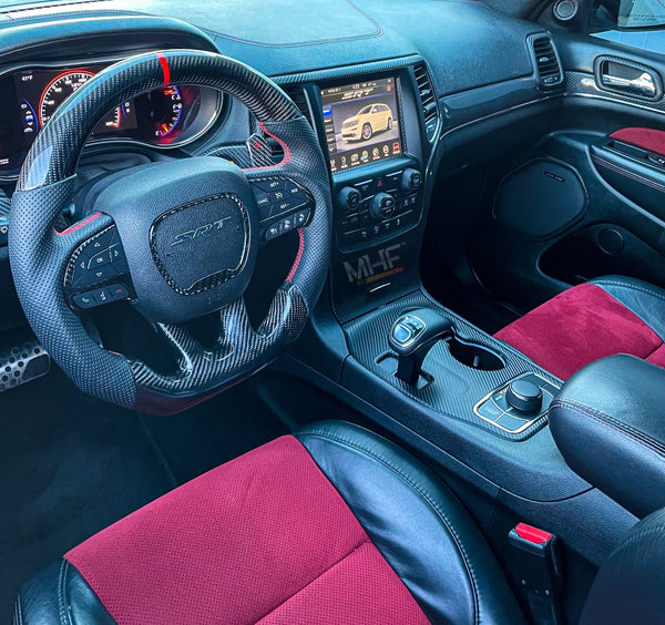 2014-2021 Jeep/ Dodge Red Accent Carbon Steering Wheel