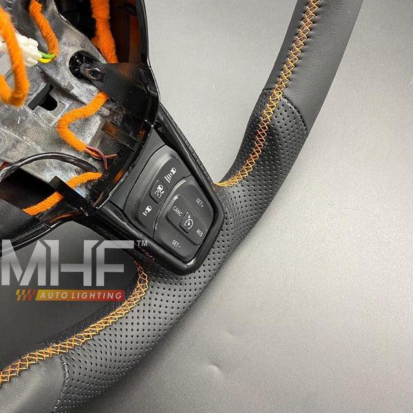 2018-2022 JT / JL “Perforated Leather /  Orange” Jeep Wrangler Steering Wheel