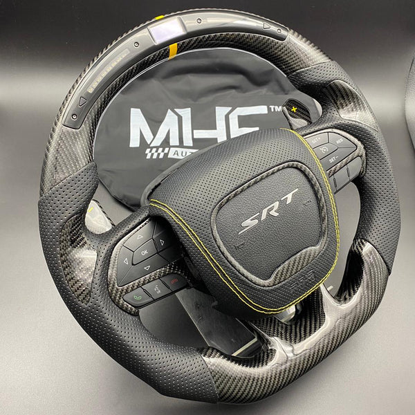 SRT illuminated Perforated Leather Wrapped Airbag