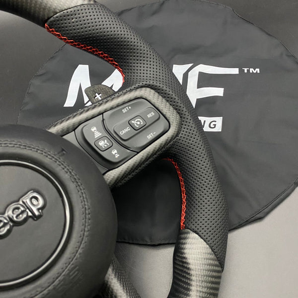 2018-2024 Matte Carbon / Red” Jeep 392 Wrangler Steering Wheel