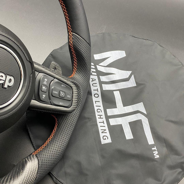 2018+ 392 Matte Carbon /  Orange” Jeep Wrangler Steering Wheel