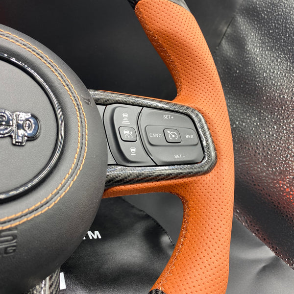 2018+JT / JL “Black Carbon Brown Accent” Jeep Wrangler Steering Wheel