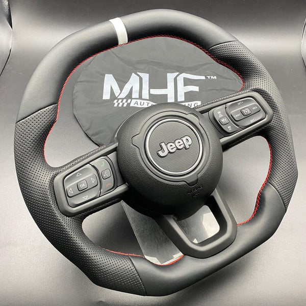 2018-2022 JT / JL “Leather /  Red” Jeep Wrangler Steering Wheel