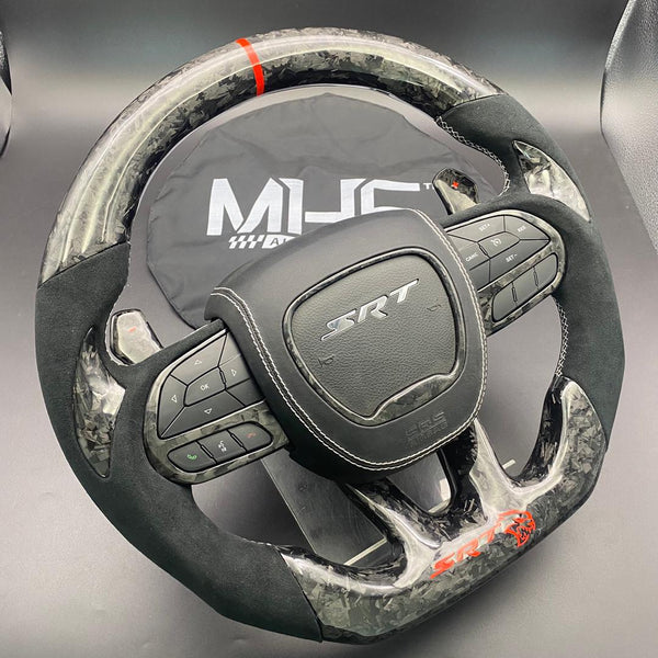 2015 -2021 Forged Carbon “Hellcat Red” Accent Steering Wheel