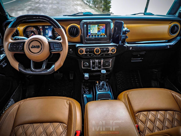 2018+ JT / JL “Smooth Leather /  Tan” Jeep Wrangler Steering Wheel