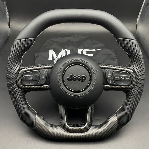 2018-2023 JT / JL “Beige Black Carbon” Jeep Wrangler Steering Wheel
